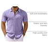 image:imageCOOFANDY Mens Knit Short Sleeve Shirts Button Down Summer Polo ShirtLilac Purple