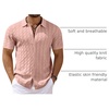 image:imageCOOFANDY Mens Knit Short Sleeve Shirts Button Down Summer Polo ShirtLotus Root Pink