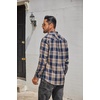 image:imageCOOFANDY Mens Lightweight Flannel Long Sleeve Casual Work Plaid ShirtsA Plaidnavy Khaki Plaid
