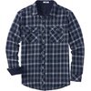 image:imageCOOFANDY Mens Lightweight Flannel Long Sleeve Casual Work Plaid ShirtsPlaidnavy Blue  White