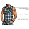 image:imageCOOFANDY Mens Lightweight Sleeveless Flannel Shirt Button Up Plaid ShirtsBluegreen
