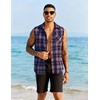 image:imageCOOFANDY Mens Lightweight Sleeveless Flannel Shirt Button Up Plaid ShirtsNavy Blush