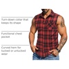 image:imageCOOFANDY Mens Lightweight Sleeveless Flannel Shirt Button Up Plaid ShirtsRed