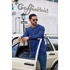 image:imageCOOFANDY Mens Long Sleeve Shirts Crew Neck Cotton TShirt Casual ShirtsBlue