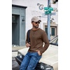 image:imageCOOFANDY Mens Long Sleeve Shirts Crew Neck Cotton TShirt Casual ShirtsBrown