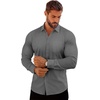 image:imageCOOFANDY Mens Muscle Fit Dress Shirts Casual Button Down Long SleeveDark Grey