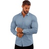 image:imageCOOFANDY Mens Muscle Fit Dress Shirts Casual Button Down Long SleeveHaze Blue