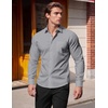 image:imageCOOFANDY Mens Muscle Fit Dress Shirts Casual Button Down Long SleeveLight Grey