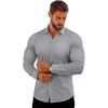 image:imageCOOFANDY Mens Muscle Fit Dress Shirts Casual Button Down Long SleeveLight Grey