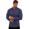 image:imageCOOFANDY Mens Muscle Fit Dress Shirts Casual Button Down Long SleeveNavy Blue