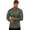image:imageCOOFANDY Mens Muscle Fit Dress Shirts Casual Button Down Long SleeveOlive Green