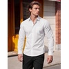 image:imageCOOFANDY Mens Muscle Fit Dress Shirts Casual Button Down Long SleeveWhite