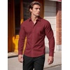 image:imageCOOFANDY Mens Muscle Fit Dress Shirts Casual Button Down Long SleeveWine Red