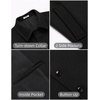 image:imageCOOFANDY Mens Pea Coat Slim Fit Winter Overcoat Mid Length Trench CoatBlack