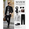 image:imageCOOFANDY Mens Pea Coat Slim Fit Winter Overcoat Mid Length Trench CoatBlack