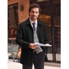 image:imageCOOFANDY Mens Pea Coat Slim Fit Winter Overcoat Mid Length Trench CoatBlack