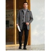 image:imageCOOFANDY Mens Pea Coat Slim Fit Winter Overcoat Mid Length Trench CoatBlackwhite Plaid
