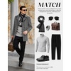 image:imageCOOFANDY Mens Pea Coat Slim Fit Winter Overcoat Mid Length Trench CoatBlackwhite Plaid