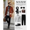 image:imageCOOFANDY Mens Pea Coat Slim Fit Winter Overcoat Mid Length Trench CoatBrown