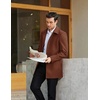 image:imageCOOFANDY Mens Pea Coat Slim Fit Winter Overcoat Mid Length Trench CoatBrown