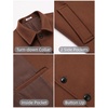 image:imageCOOFANDY Mens Pea Coat Slim Fit Winter Overcoat Mid Length Trench CoatBrown
