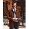 image:imageCOOFANDY Mens Pea Coat Slim Fit Winter Overcoat Mid Length Trench CoatBrown