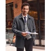 image:imageCOOFANDY Mens Pea Coat Slim Fit Winter Overcoat Mid Length Trench CoatDark Grey