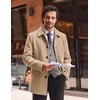 image:imageCOOFANDY Mens Pea Coat Slim Fit Winter Overcoat Mid Length Trench CoatKhaki