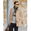 image:imageCOOFANDY Mens Pea Coat Slim Fit Winter Overcoat Mid Length Trench CoatKhaki