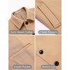 image:imageCOOFANDY Mens Pea Coat Slim Fit Winter Overcoat Mid Length Trench CoatKhaki