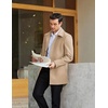 image:imageCOOFANDY Mens Pea Coat Slim Fit Winter Overcoat Mid Length Trench CoatKhaki