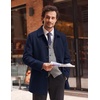 image:imageCOOFANDY Mens Pea Coat Slim Fit Winter Overcoat Mid Length Trench CoatNavy Blue