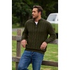 image:imageCOOFANDY Mens Quarter Zip Pullover Cable Knit Dress SweaterArmy Green