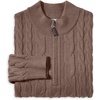 image:imageCOOFANDY Mens Quarter Zip Pullover Cable Knit Dress SweaterAsh Brown