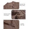 image:imageCOOFANDY Mens Quarter Zip Pullover Cable Knit Dress SweaterAsh Brown
