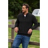 image:imageCOOFANDY Mens Quarter Zip Pullover Cable Knit Dress SweaterBlack