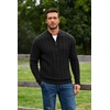 image:imageCOOFANDY Mens Quarter Zip Pullover Cable Knit Dress SweaterBlack