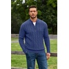 image:imageCOOFANDY Mens Quarter Zip Pullover Cable Knit Dress SweaterBlue