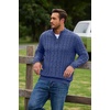image:imageCOOFANDY Mens Quarter Zip Pullover Cable Knit Dress SweaterBlue