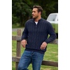 image:imageCOOFANDY Mens Quarter Zip Pullover Cable Knit Dress SweaterDark Navy
