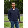 image:imageCOOFANDY Mens Quarter Zip Pullover Cable Knit Dress SweaterDark Navy