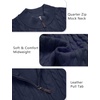image:imageCOOFANDY Mens Quarter Zip Pullover Cable Knit Dress SweaterDark Navy