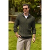image:imageCOOFANDY Mens Quarter Zip Pullover Cable Knit Mock Neck Dress SweaterArmy Green