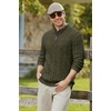 image:imageCOOFANDY Mens Quarter Zip Pullover Cable Knit Mock Neck Dress SweaterArmy Green
