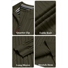 image:imageCOOFANDY Mens Quarter Zip Pullover Cable Knit Mock Neck Dress SweaterArmy Green