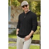 image:imageCOOFANDY Mens Quarter Zip Pullover Cable Knit Mock Neck Dress SweaterBlack