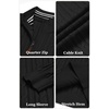 image:imageCOOFANDY Mens Quarter Zip Pullover Cable Knit Mock Neck Dress SweaterBlack