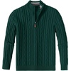 image:imageCOOFANDY Mens Quarter Zip Pullover Cable Knit Mock Neck Dress SweaterDark Green