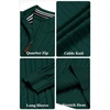 image:imageCOOFANDY Mens Quarter Zip Pullover Cable Knit Mock Neck Dress SweaterDark Green
