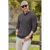 image:imageCOOFANDY Mens Quarter Zip Pullover Cable Knit Mock Neck Dress SweaterDark Grey
